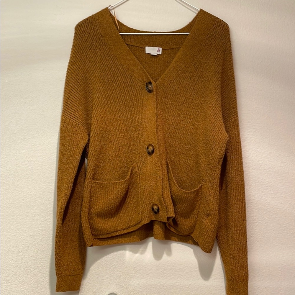 Women's Mustard Cardigan Sweater